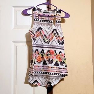 Aztec floral tank Size small